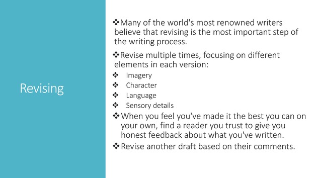 Creative Writing Bootcamp - Revising 1